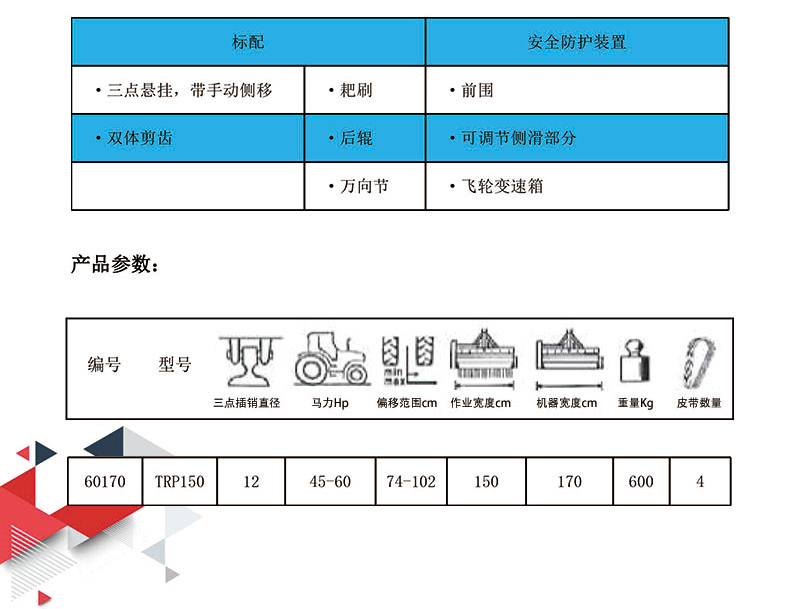 割草碎木碎枝一体机TRP（12cm）产品参数